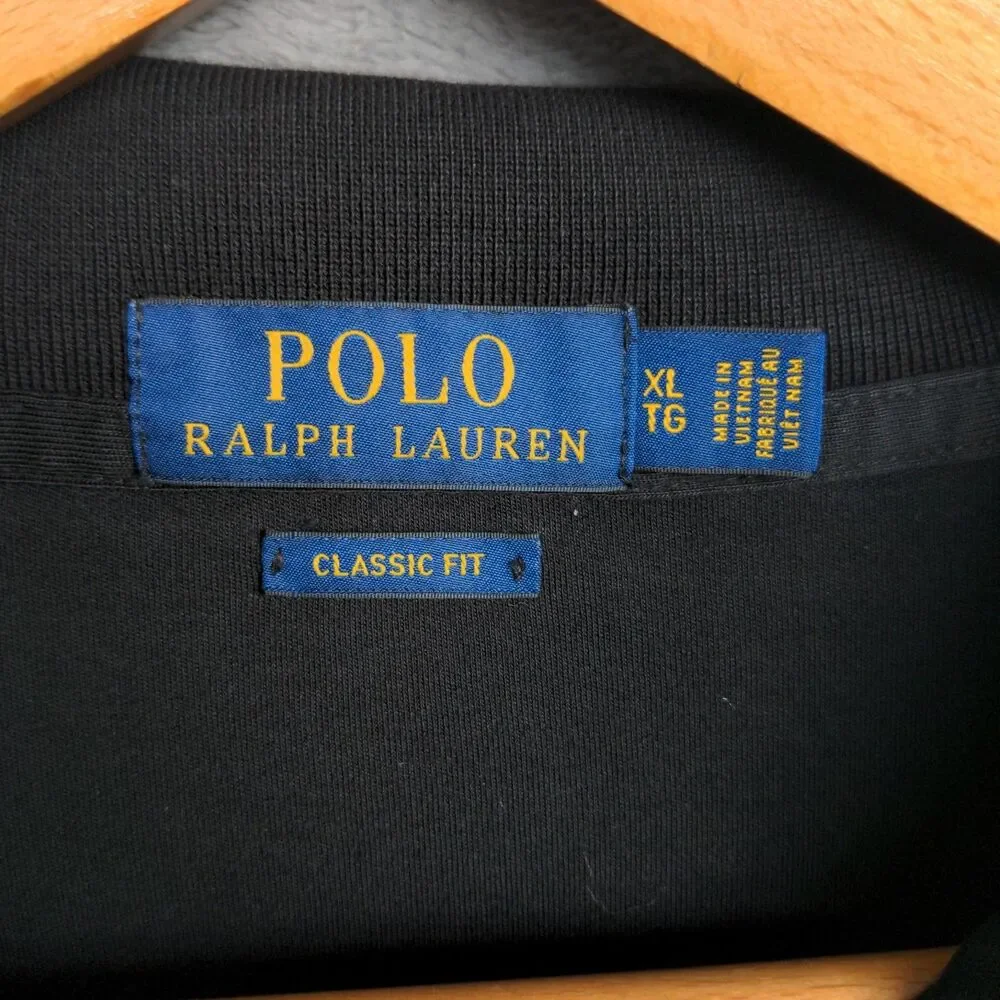 Lot Of 2 Polo Ralph Lauren Polo Shirts Men's XL Black Red Classic Fit Preppy